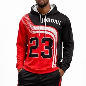 Jordan 23 Graphic Hoodie Black Red Men’s 5XL Like New